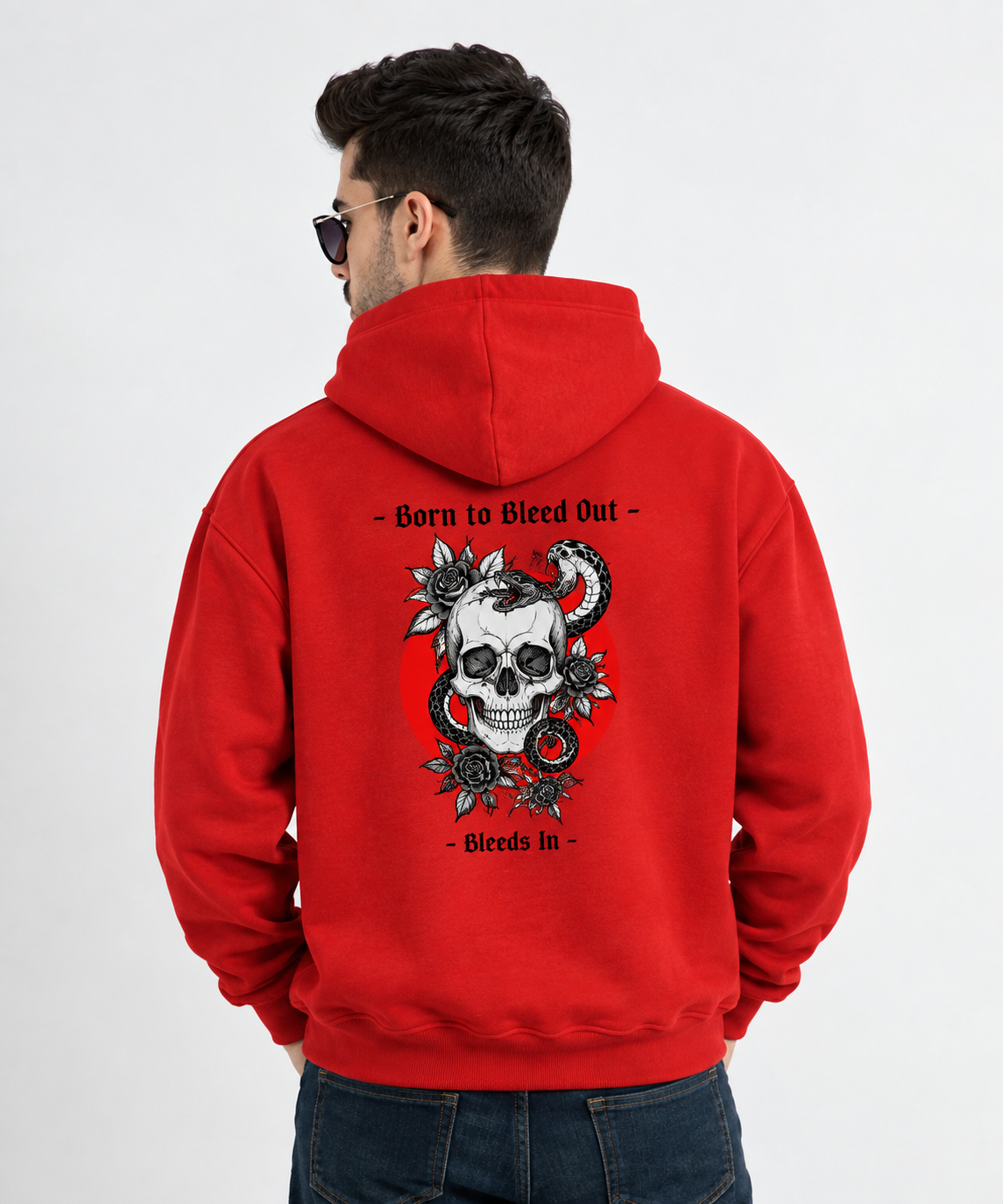 HELLO™ Premium 300 GSM Cotton Brushed Fleece Hoodie – Red