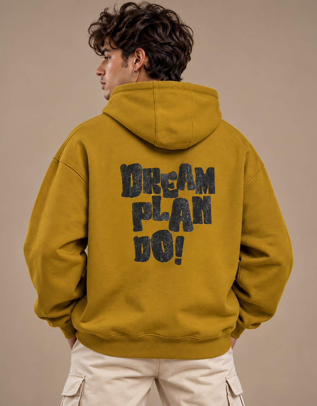 Dream Plan Do! Unisex Cotton Hoodie – 300 GSM Brushed Fleece | Regular Fit
