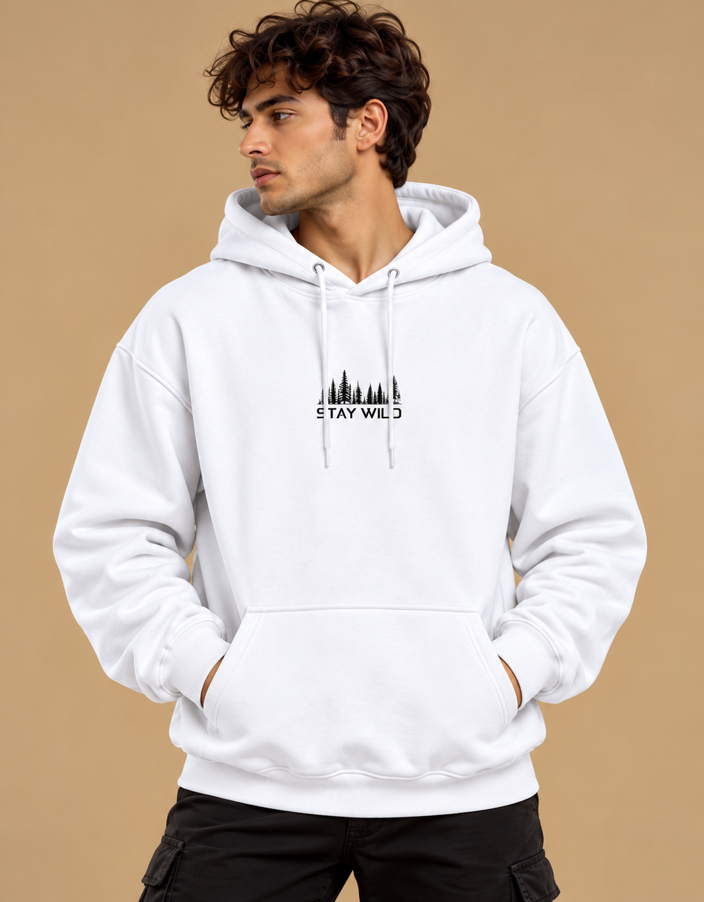 Stay Wild Unisex Oversized Hoodie – 400 GSM Cotton Blend | Adventure Graphic