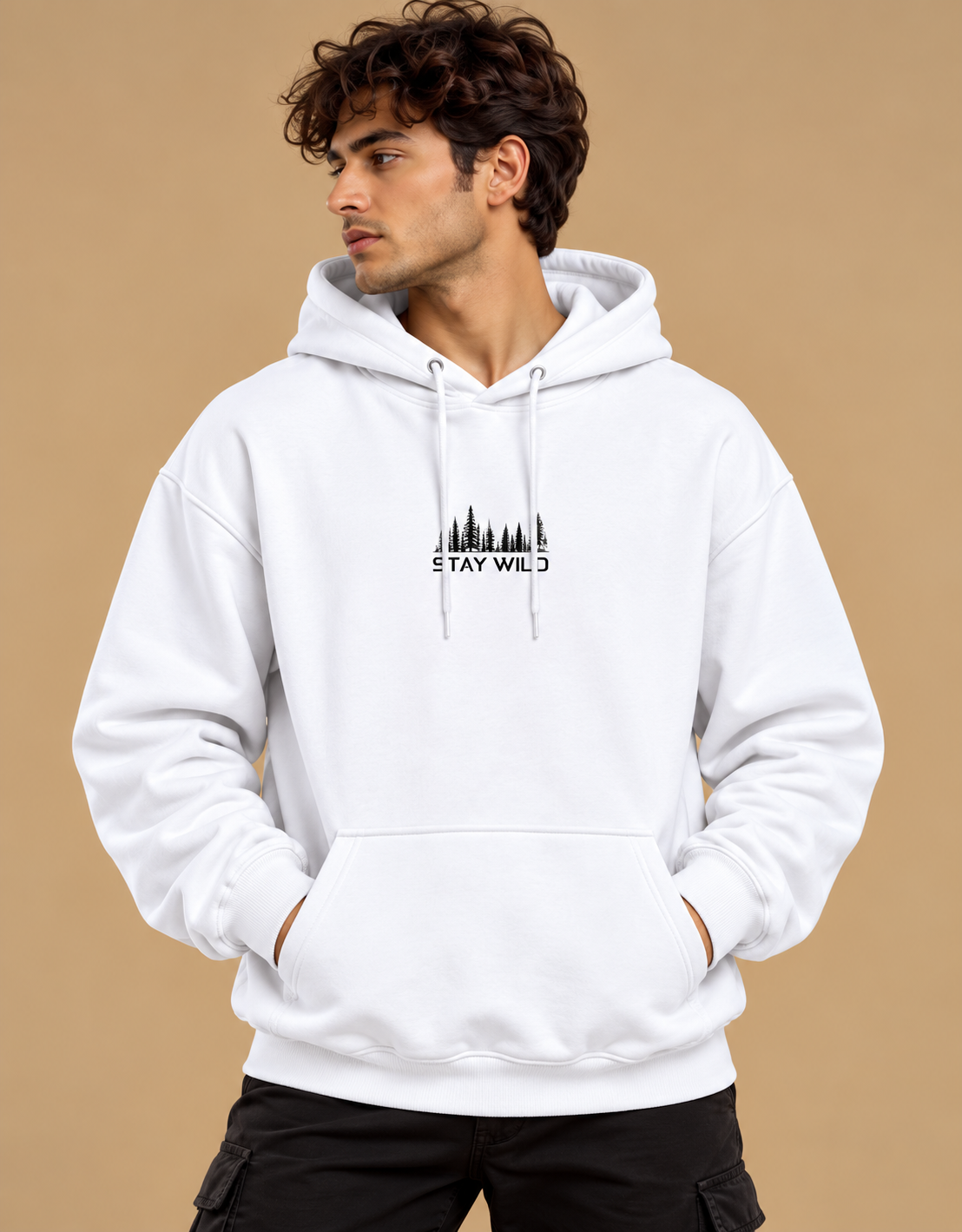 Stay Wild Unisex Oversized Hoodie – 400 GSM Cotton Blend | Adventure Graphic