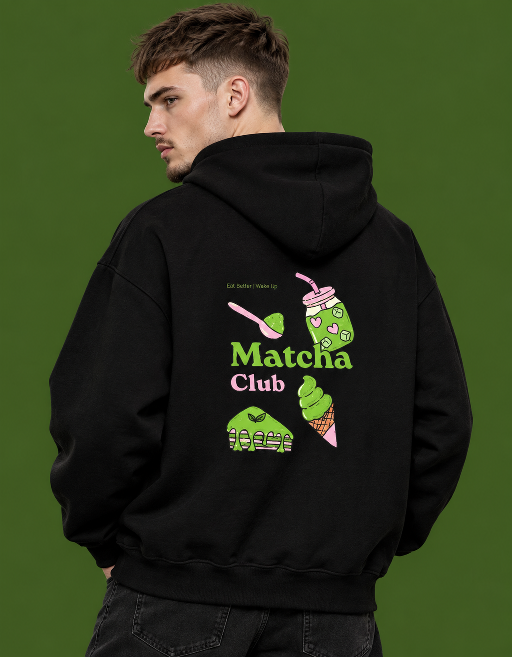 Matcha Club Unisex Hoodie – 300 GSM 100% Cotton Brushed Fleece | Regular Fit