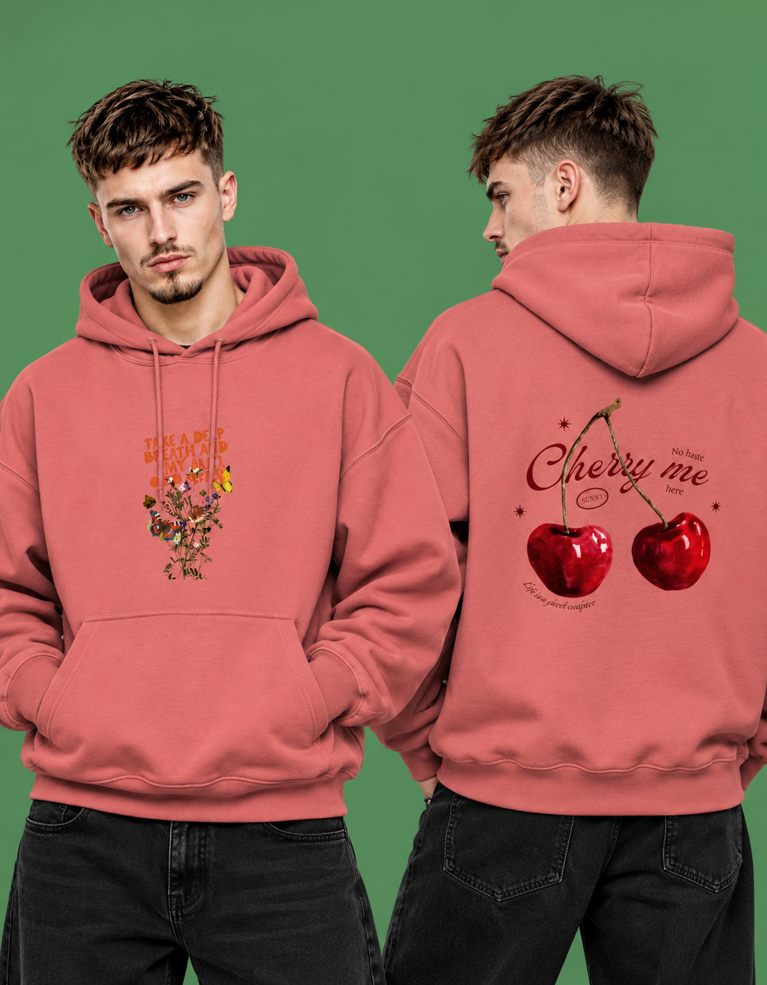Cherry Me Unisex Hoodie – 100% Cotton 300 GSM Brushed Fleece | Regular Fit
