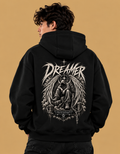 Dreamer Graphic Black Hoodie – Unisex Oversized Streetwear Sweatshirt