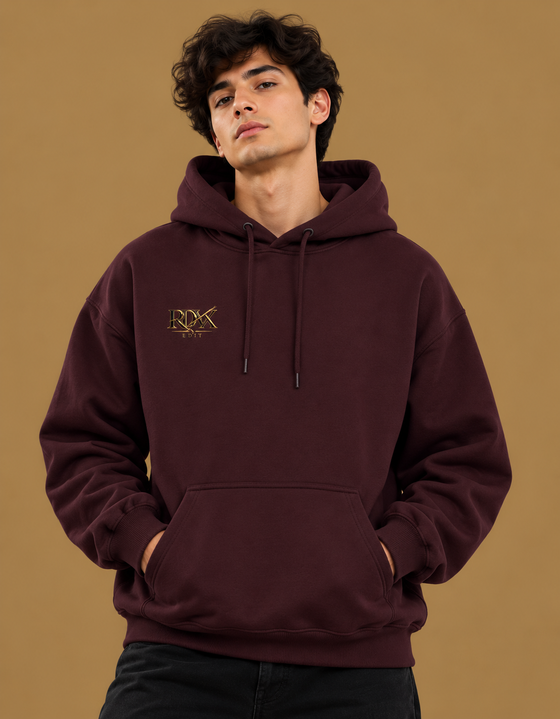 Oni Samurai Graphic Hoodie – Premium Maroon Unisex Sweatshirt