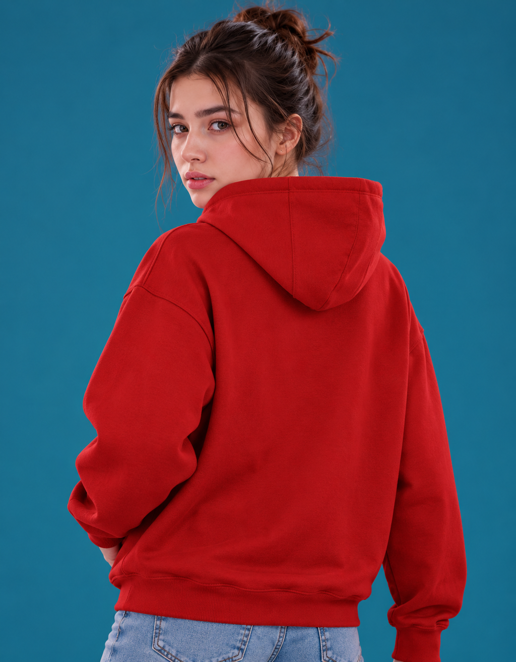 Pretty Red Graphic Print Unisex Hoodie – 100% Cotton, 300 GSM Brushed Fleece